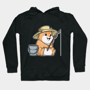 Hamster at Fishing with Fishing rod Hoodie